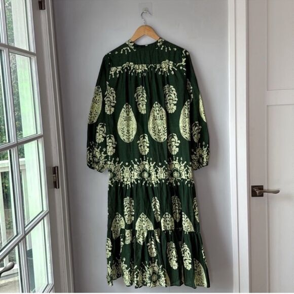 ZARA Maxi Print Dress Kaftan Cover Up Boho Tropical - Picture 7 of 13